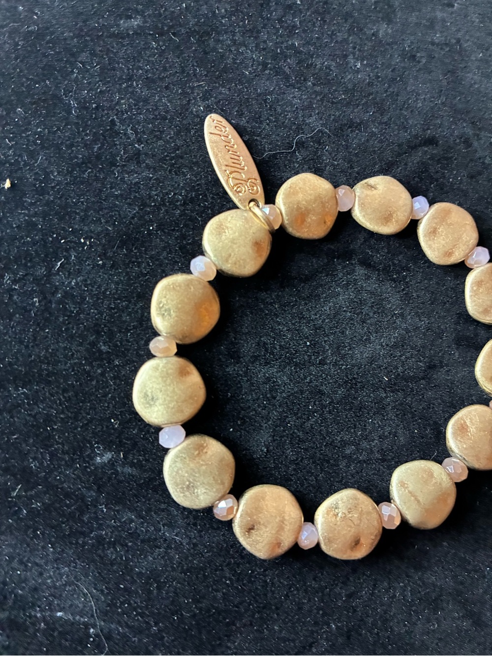 Plunder New Kallie Nicole Pink Gold Beaded Bangle Bracelet - Picture 4 of 7